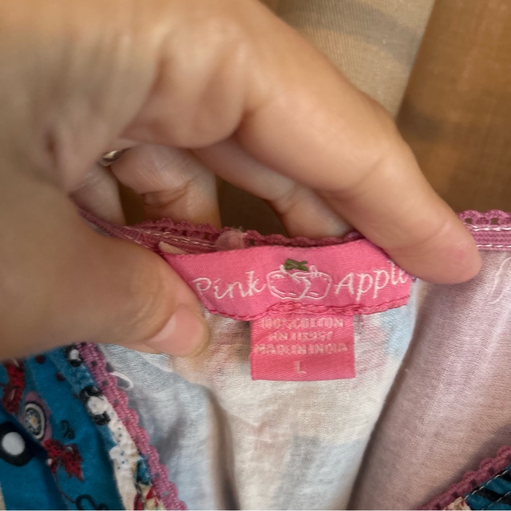 Pink Apple Patchwork High Waisted Lined Knee Leng… - image 3